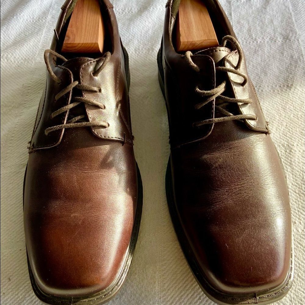 Hush Puppies Brown Leather MensOxford Shoes With Bounce Technology Size 8.